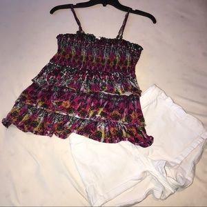 Floral ruffle shirt